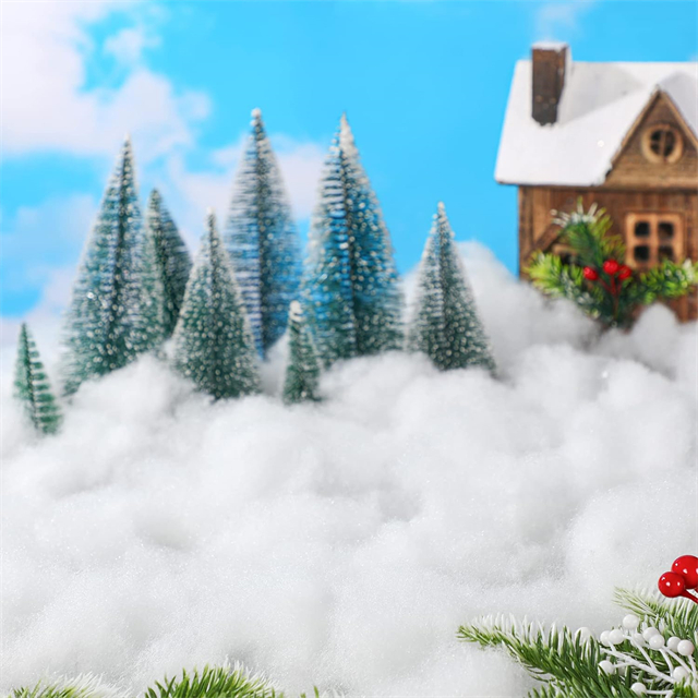 Fluff de nieve de poliéster suave para la decoración navideña