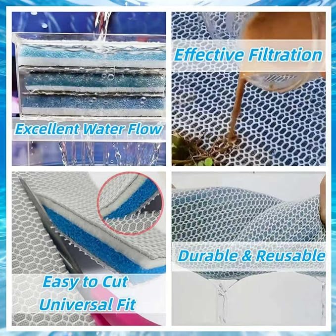 Recorte para adaptarse a una esponja filtrante de acuario no tejida de 8 capas, fibra ES, geometría