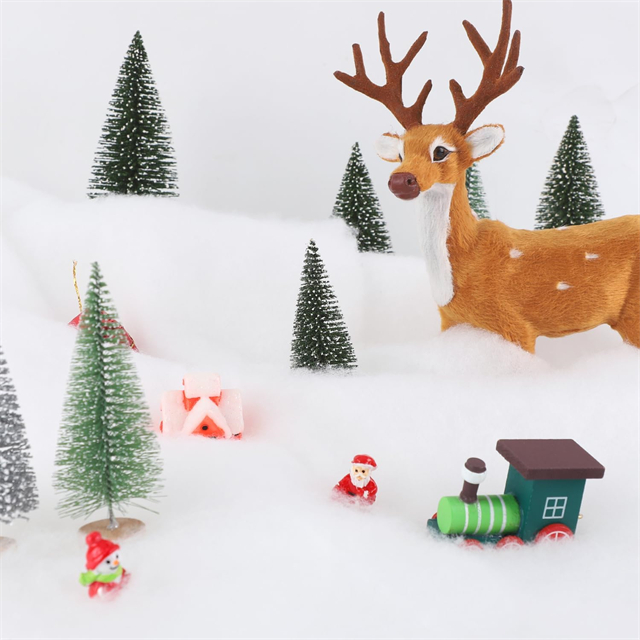 Manta de Navidad esponjosa nieve artificial realista para decoración
