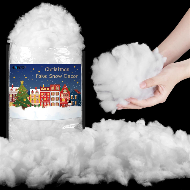 Fluff de nieve de poliéster suave para la decoración navideña