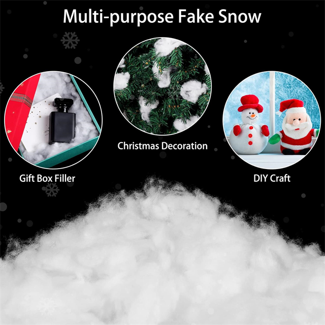 Fluff de nieve de poliéster suave para la decoración navideña