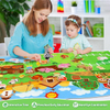 Juego de tablero de cuentos de fieltro de animales de granja multicolor con tablero interactivo ocupado de 3,5 pies, 38 piezas para niños y niñas de 2 a 4 años 