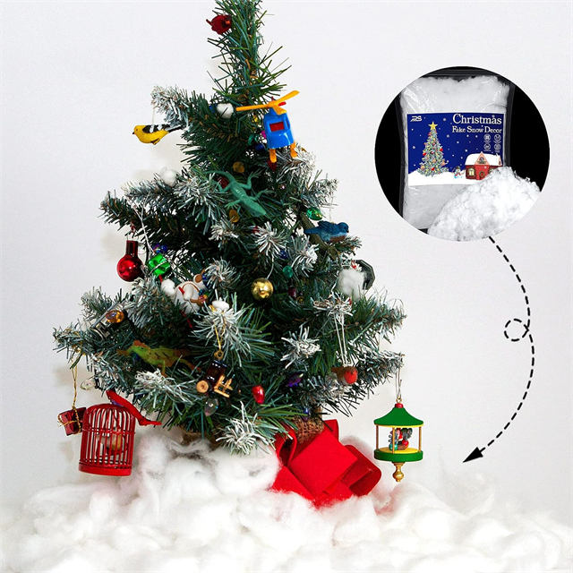 Fluff de nieve de poliéster suave para la decoración navideña