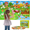 Juego de tablero de cuentos de fieltro de animales de granja multicolor con tablero interactivo ocupado de 3,5 pies, 38 piezas para niños y niñas de 2 a 4 años 