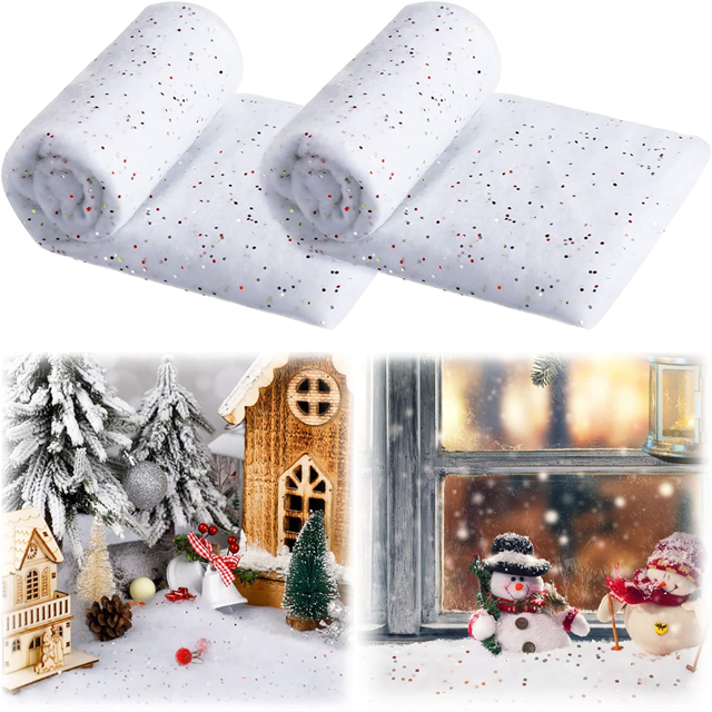 Rollo de manta de nieve falsa para la versión de brillo de la decoración interior del hogar y la fiesta