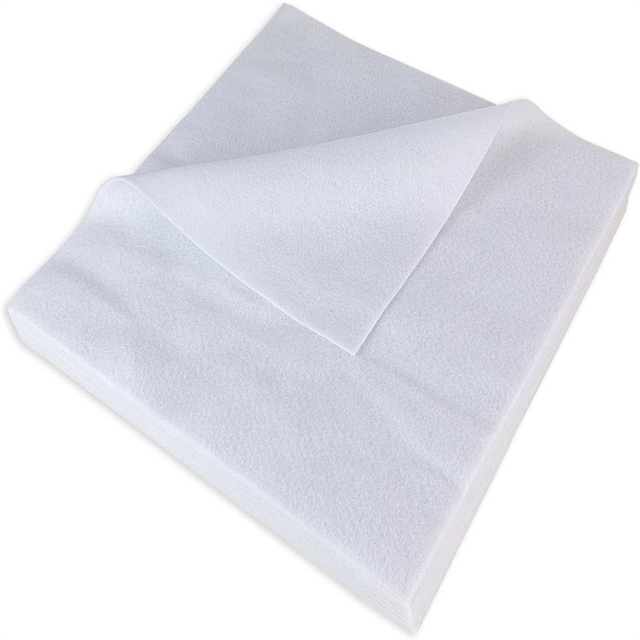 Rollo de fieltro de tela de fieltro de artesanía blanca para tapetes de mesa, manualidades de bricolaje, costura y mosaico 