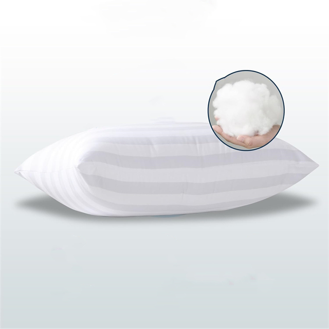 Cómoda almohada de hotel a rayas de concha 100% de algodón