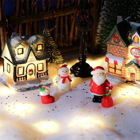 Manta de nieve ignífuga para decoración con purpurina.