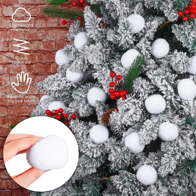 Bolas de nieve artificiales divertidas en invierno - 5 cm juguetes de nieve en interiores realistas