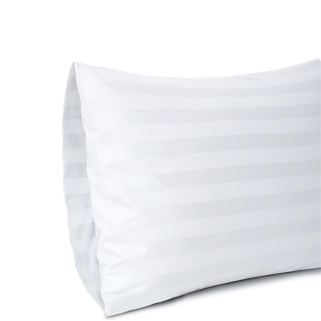Cómoda almohada de hotel a rayas de concha 100% de algodón