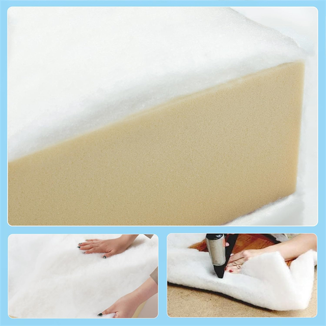 Sofá de colchoneta de estilo alfombra envuelta en rollo de bateo de poliéster de espuma de 1 pulgada de grosor