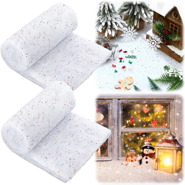 Rollo de manta de nieve falsa para la versión de brillo de la decoración interior del hogar y la fiesta