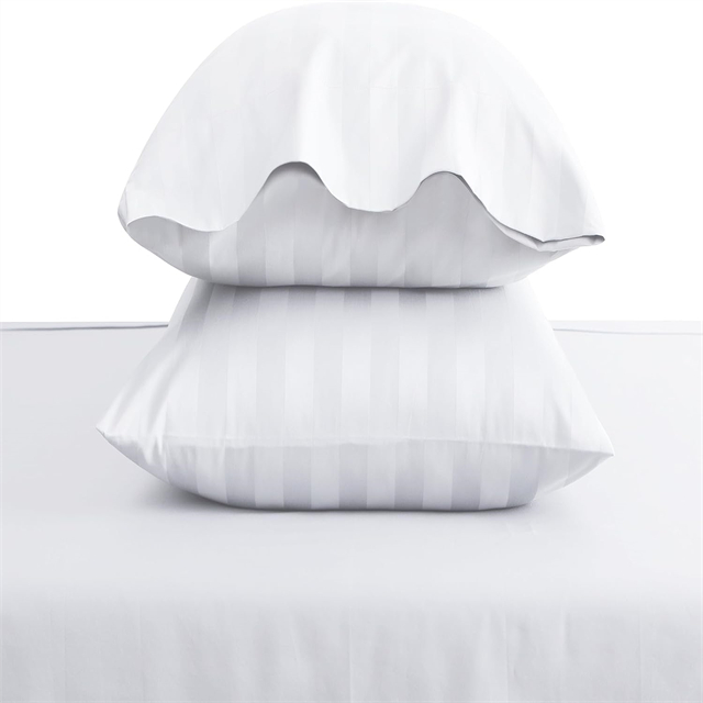 Cómoda almohada de hotel a rayas de concha 100% de algodón