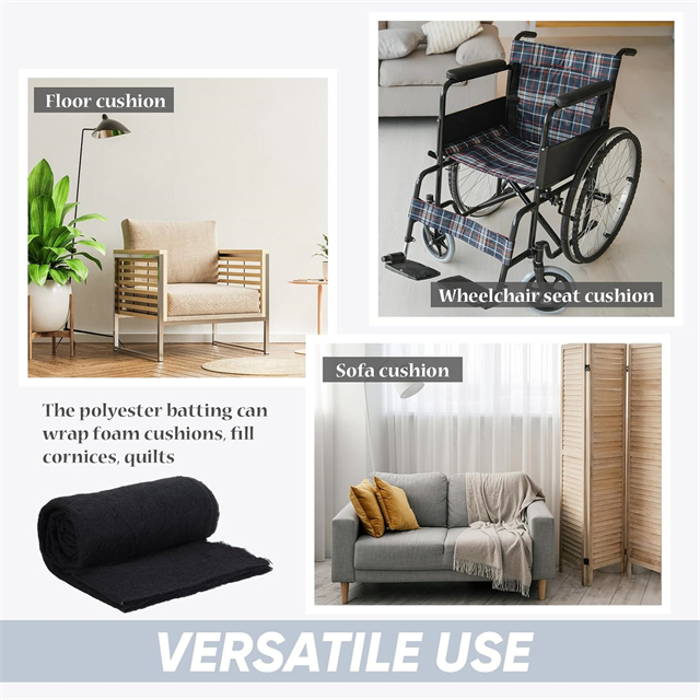 Guata de poli&eacute;ster utilizada como acolchado de cojines de sof&aacute; con alta resistencia y durabilidad.