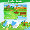 Juego de tablero de cuentos de fieltro de animales de granja multicolor con tablero interactivo ocupado de 3,5 pies, 38 piezas para niños y niñas de 2 a 4 años 