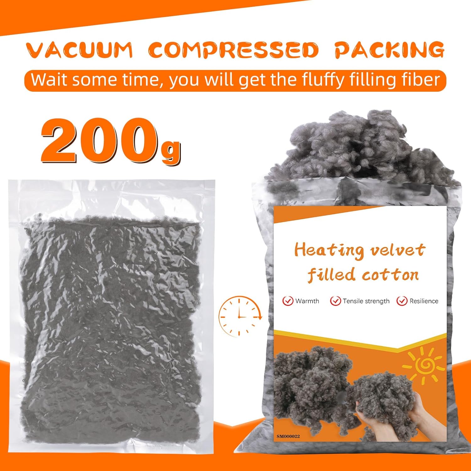 Polyfill gris premium para manualidades y animales de peluche, alta resiliencia