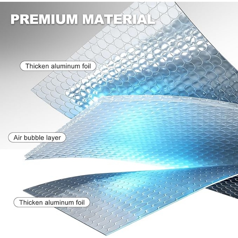 Rollo de aislamiento de papel de aluminio reflectante de doble burbuja, barrera radiante térmica Industrial para techo, ventana de garaje RV, venta al por mayor